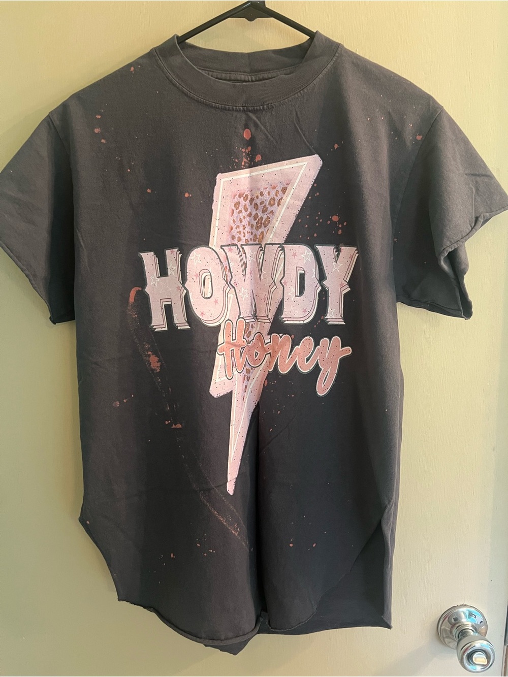 Howdy Honey Graphic Tee - Black with Pink Accent